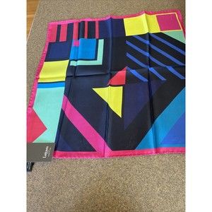 Nwt Larioseta Italian Silk Scarve Beautiful 19” X 19” Colorful Pink
